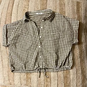 Madewell Brown Checkered Button Down Shirt